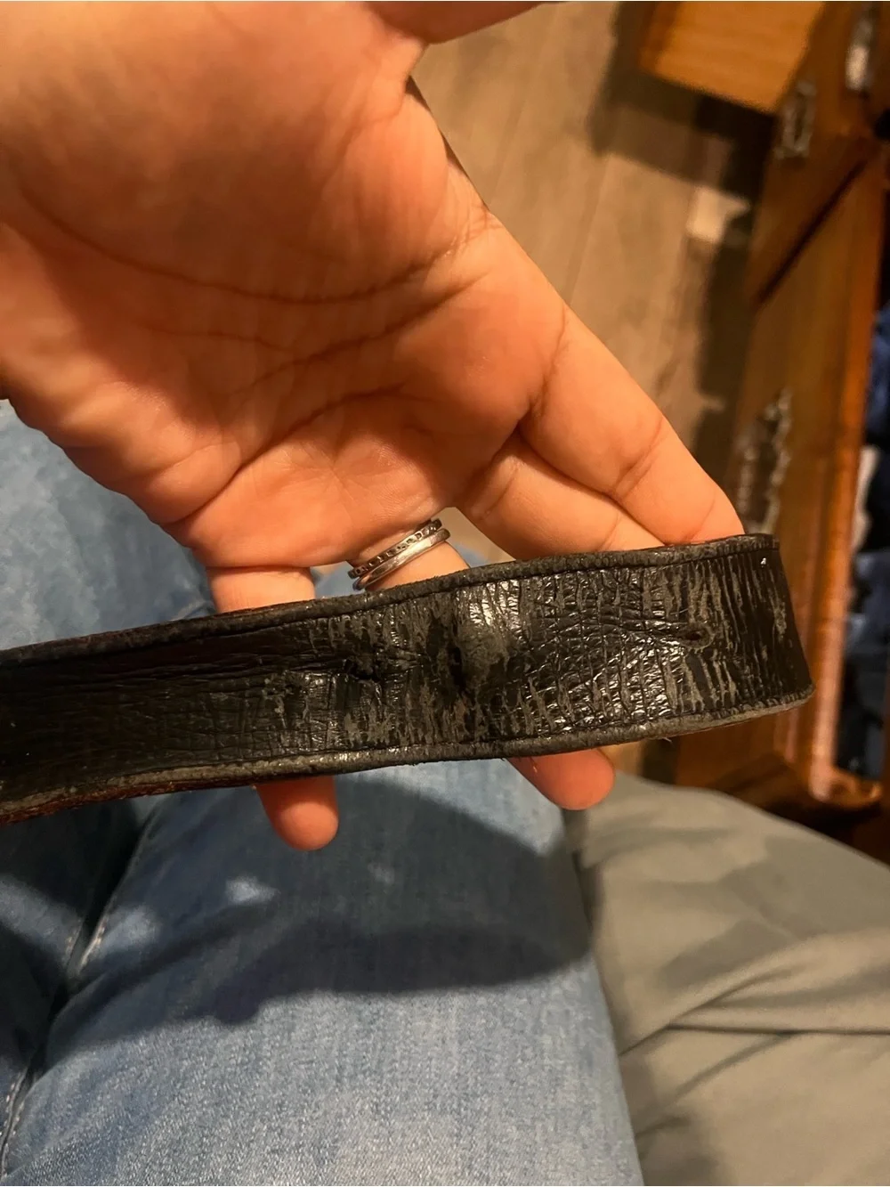 Harley Davidson Black Leather  belt size 48” from buckle